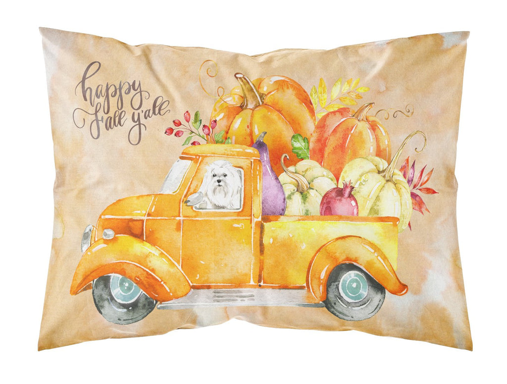 Fall Harvest Maltese Standard Pillowcase Lightweight Super Soft Easy Care Decorative Artwork Pillowcase, Standard