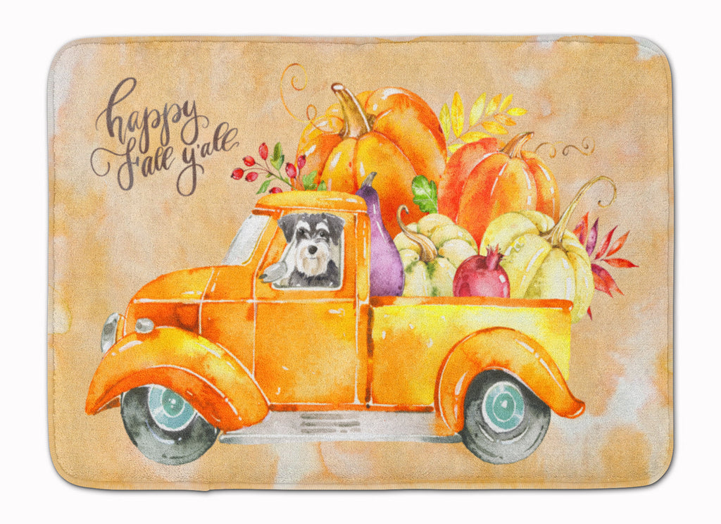 Fall Harvest Schnauzer Memory Foam Kitchen Mat Machine Washable Anti-Fatigue Cushion Comfort Bath or Kitchen Rug