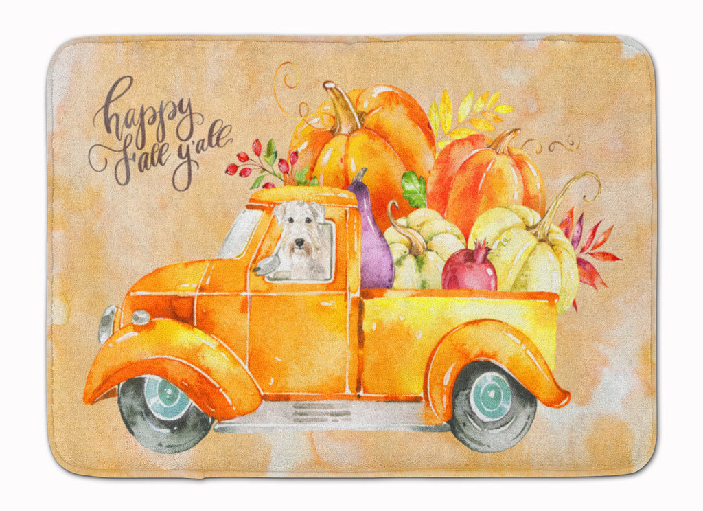 Fall Harvest Wheaten Terrier Memory Foam Kitchen Mat Machine Washable Anti-Fatigue Cushion Comfort Bath or Kitchen Rug