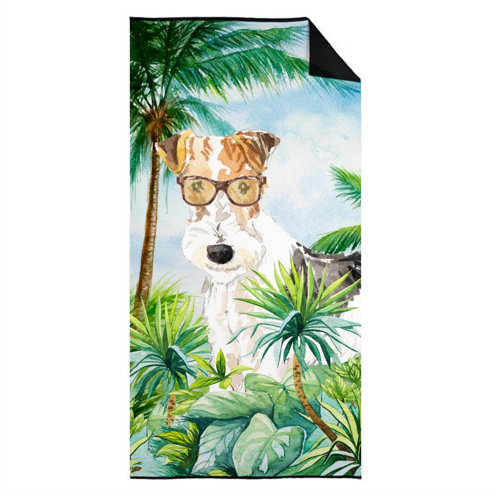 Fox Terrier Premium Beach Towel Oversized Towel Beach Blanket, Pool, Beach Essentials, Yoga, Premium Bath Towel, Quick Dry Plush
