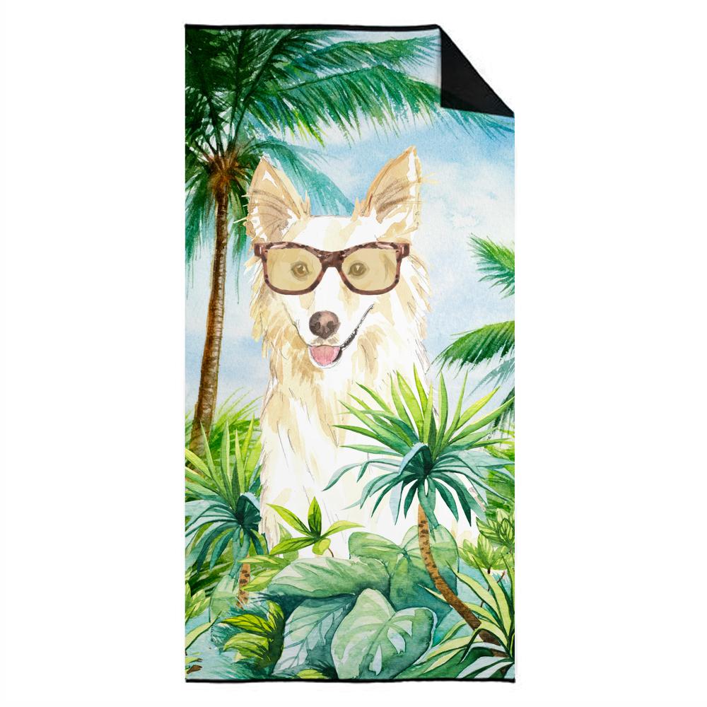 White Collie Premium Beach Towel Oversized Towel Beach Blanket, Pool, Beach Essentials, Yoga, Premium Bath Towel, Quick Dry Plush
