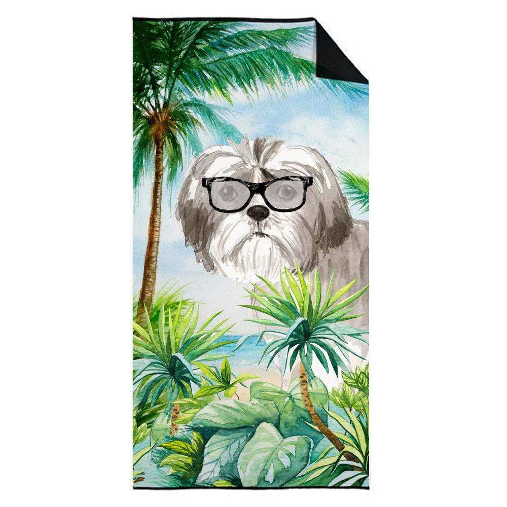 Shih Tzu Puppy Premium Beach Towel Oversized Towel Beach Blanket, Pool, Beach Essentials, Yoga, Premium Bath Towel, Quick Dry Plush