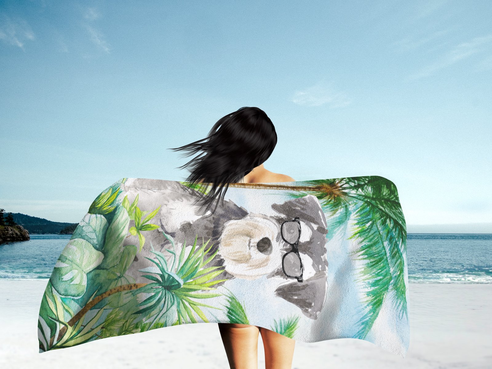 Schnauzer #2 Premium Beach Towel Oversized Towel Beach Blanket, Pool, Beach Essentials, Yoga, Premium Bath Towel, Quick Dry Plush