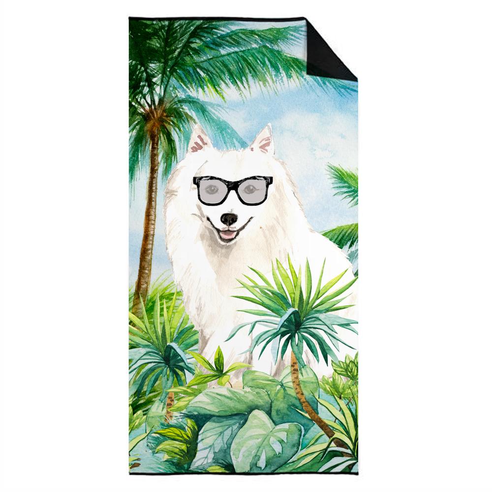 Japanese Spitz Premium Beach Towel Oversized Towel Beach Blanket, Pool, Beach Essentials, Yoga, Premium Bath Towel, Quick Dry Plush