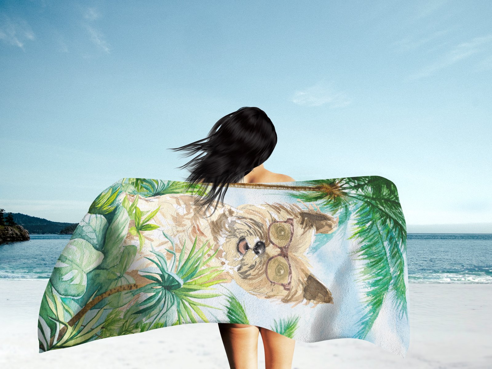 Cairn Terrier Premium Beach Towel Oversized Towel Beach Blanket, Pool, Beach Essentials, Yoga, Premium Bath Towel, Quick Dry Plush