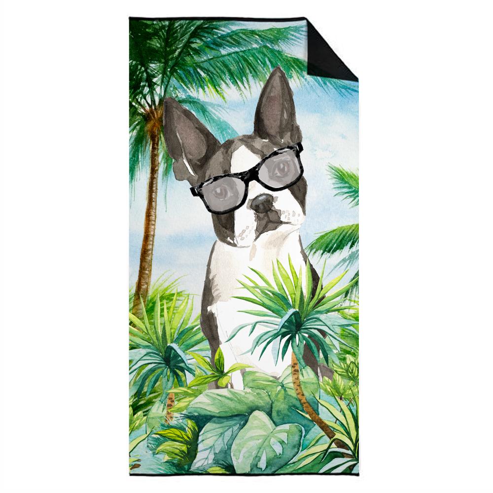 Boston Terrier Premium Beach Towel Oversized Towel Beach Blanket, Pool, Beach Essentials, Yoga, Premium Bath Towel, Quick Dry Plush