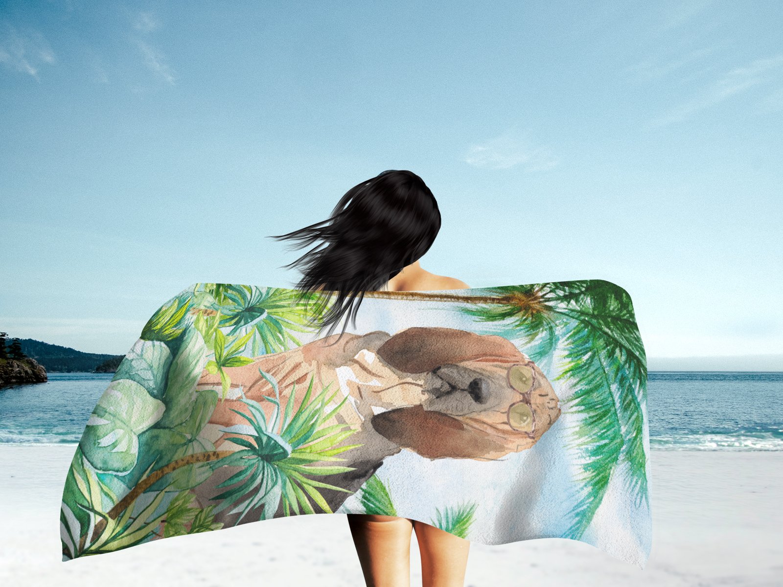 Bloodhound Premium Beach Towel Oversized Towel Beach Blanket, Pool, Beach Essentials, Yoga, Premium Bath Towel, Quick Dry Plush