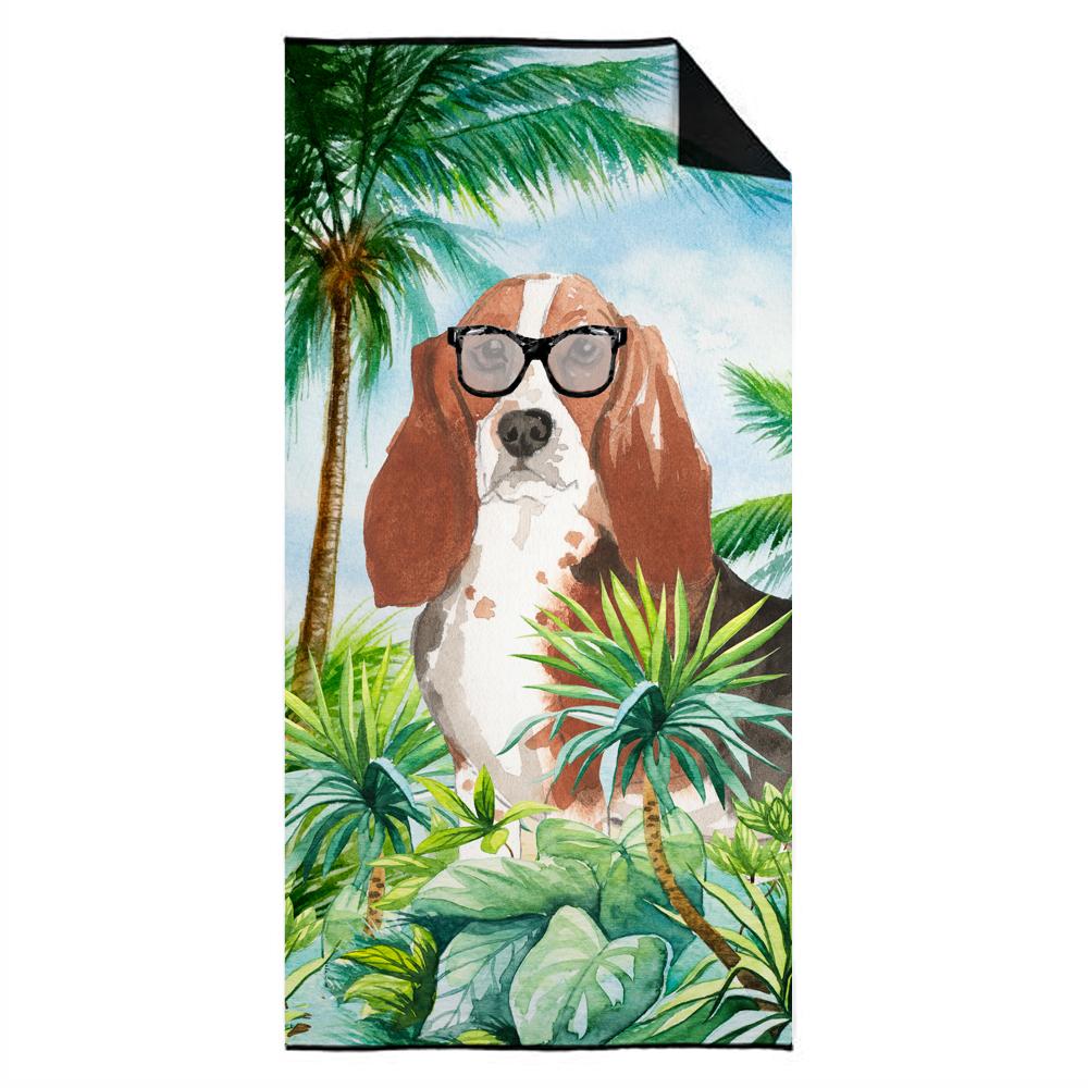 Basset Hound Premium Beach Towel Oversized Towel Beach Blanket, Pool, Beach Essentials, Yoga, Premium Bath Towel, Quick Dry Plush