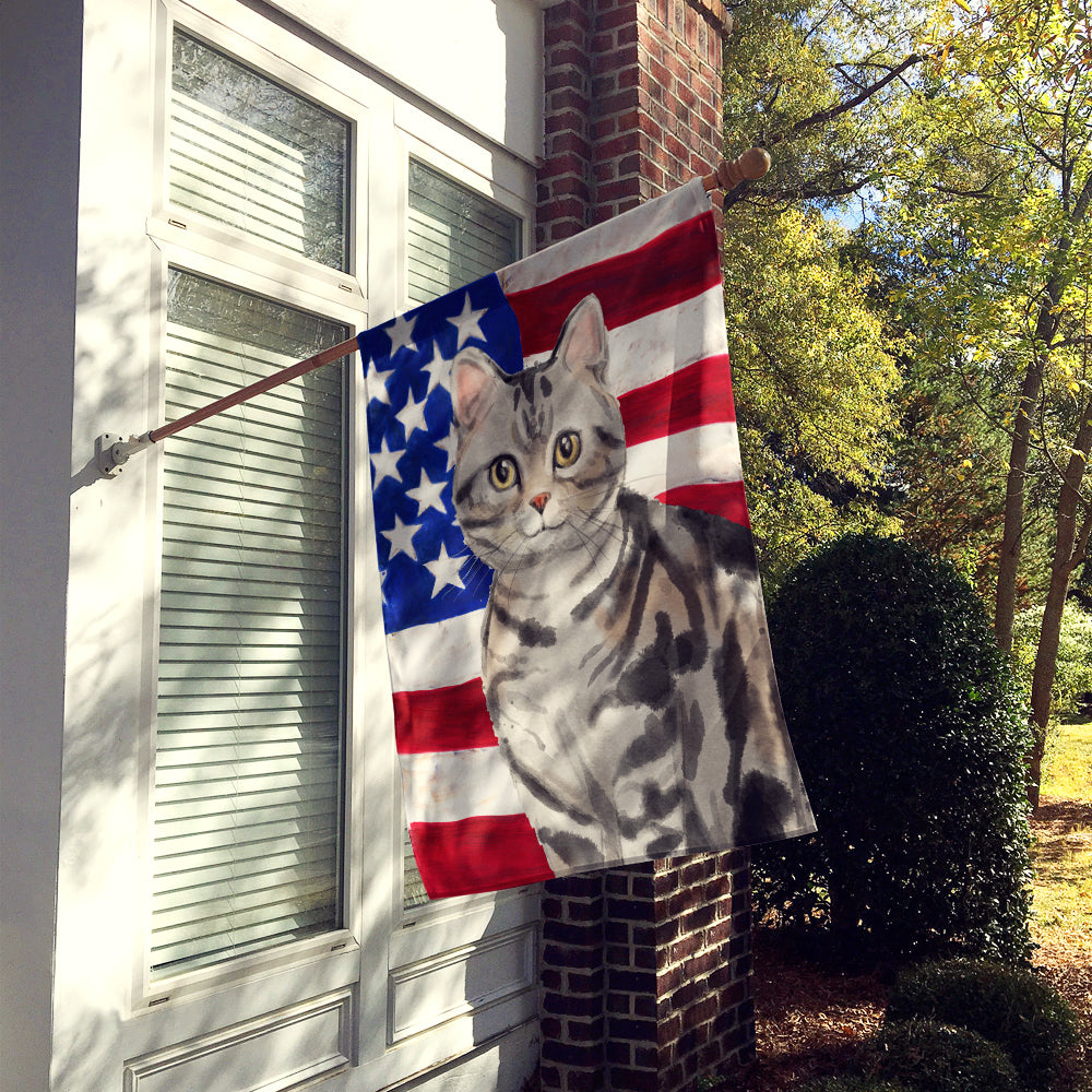 American Shorthair American Flag House Flag 28x40 Porch Sleeve Pole Decorative Outside Yard Banner Artwork Wall Hanging, Polyester
