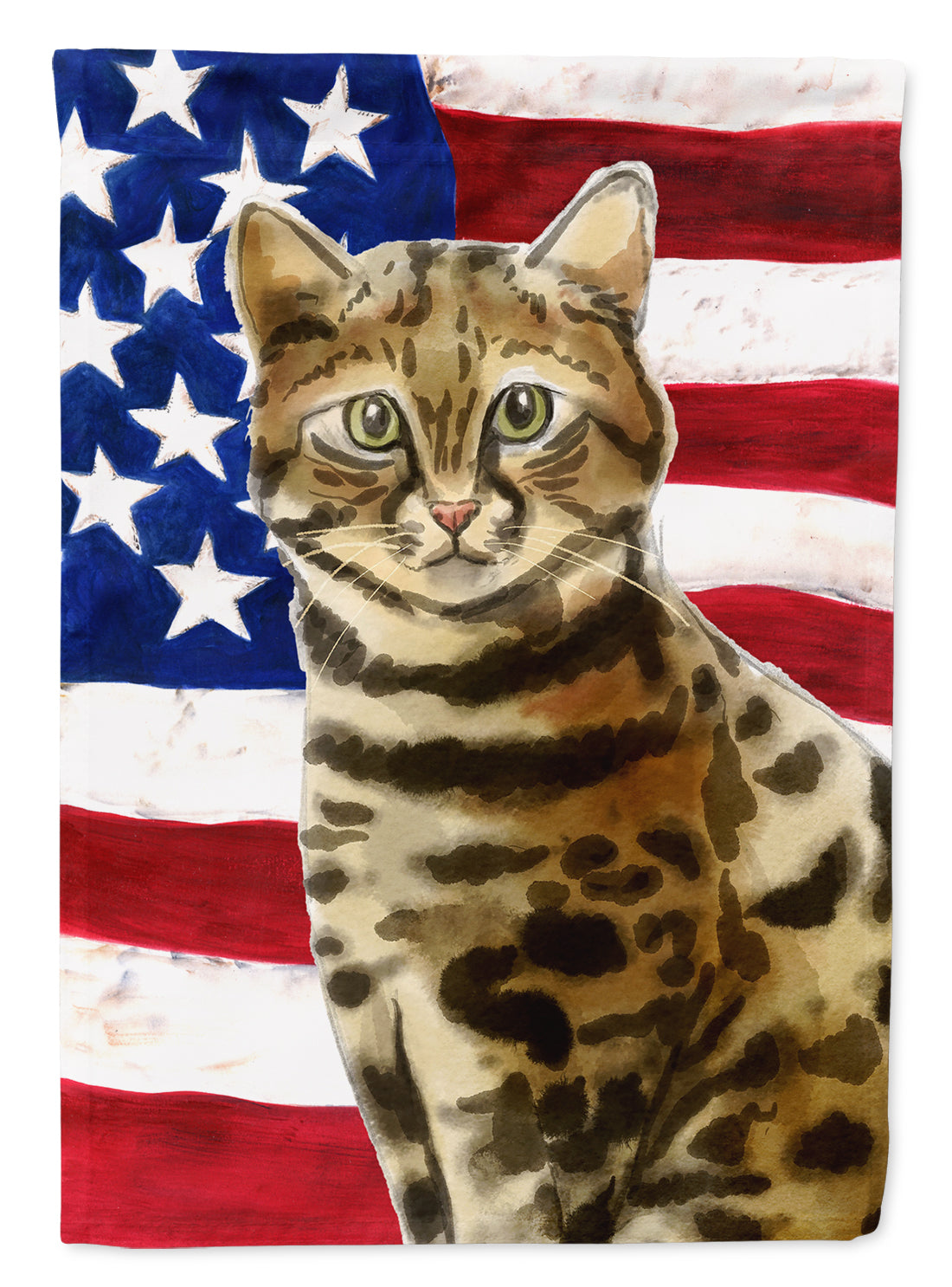 Bengal American Flag House Flag 28x40 Porch Sleeve Pole Decorative Outside Yard Banner Artwork Wall Hanging, Polyester
