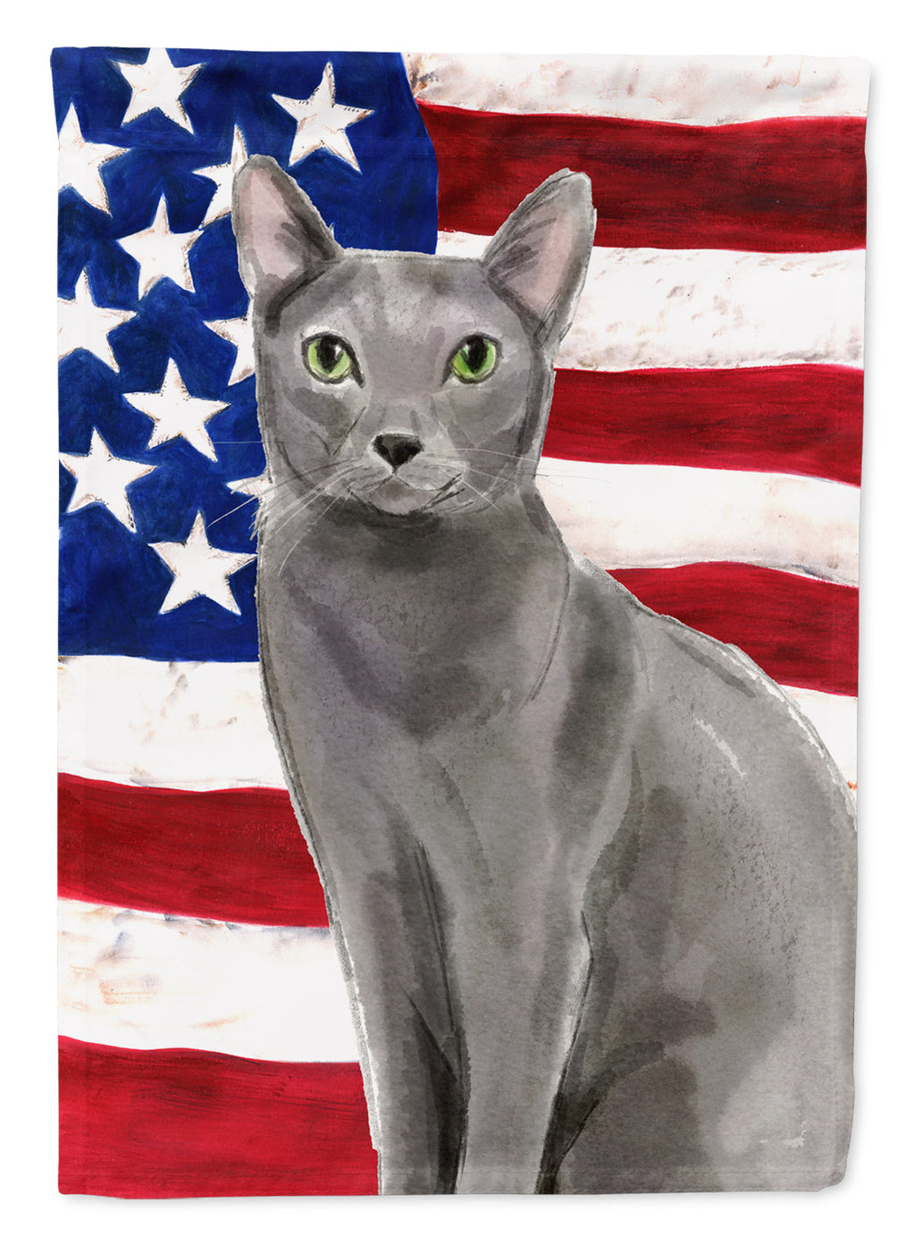 Blue Russian American Flag House Flag 28x40 Porch Sleeve Pole Decorative Outside Yard Banner Artwork Wall Hanging, Polyester