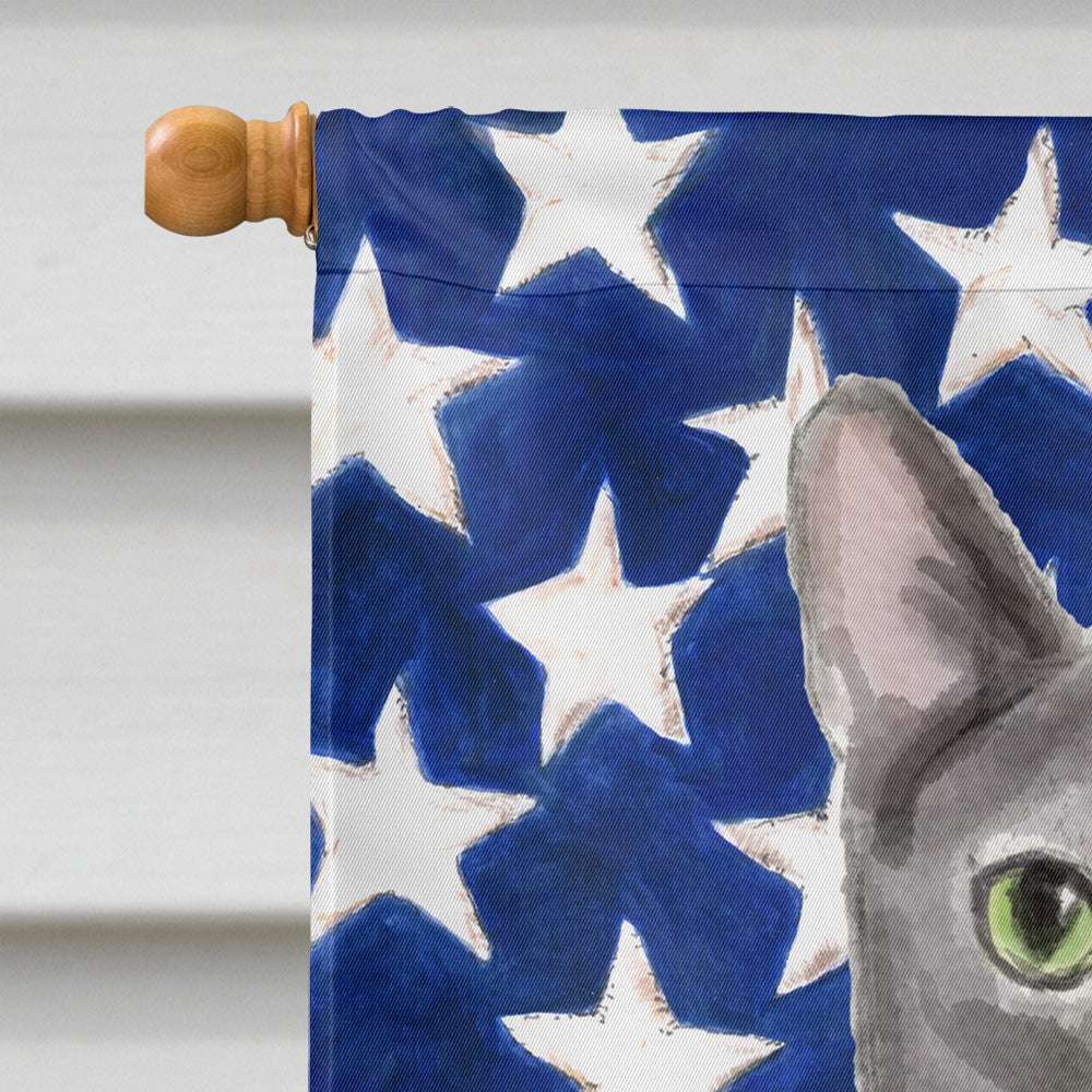 Blue Russian American Flag House Flag 28x40 Porch Sleeve Pole Decorative Outside Yard Banner Artwork Wall Hanging, Polyester
