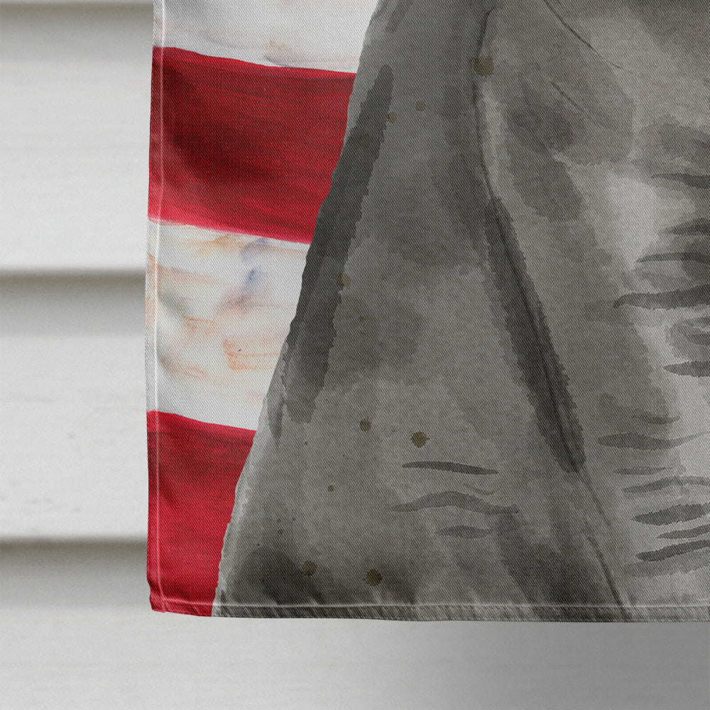 British Shorthair American Flag House Flag 28x40 Porch Sleeve Pole Decorative Outside Yard Banner Artwork Wall Hanging, Polyester