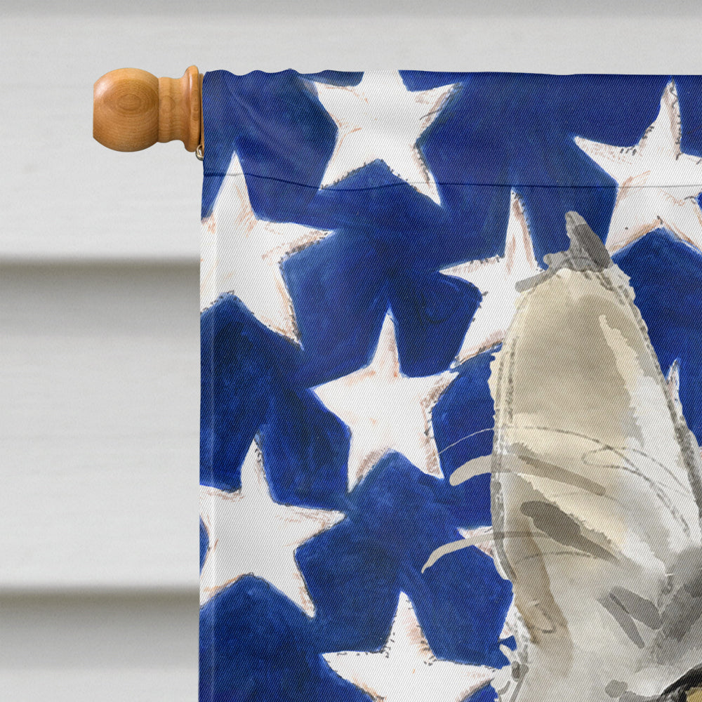 Maine Coon American Flag House Flag 28x40 Porch Sleeve Pole Decorative Outside Yard Banner Artwork Wall Hanging, Polyester