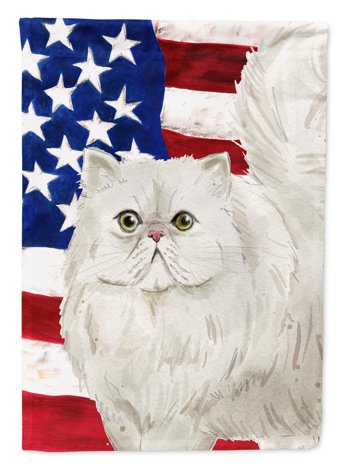 Persian American Flag House Flag 28x40 Porch Sleeve Pole Decorative Outside Yard Banner Artwork Wall Hanging, Polyester