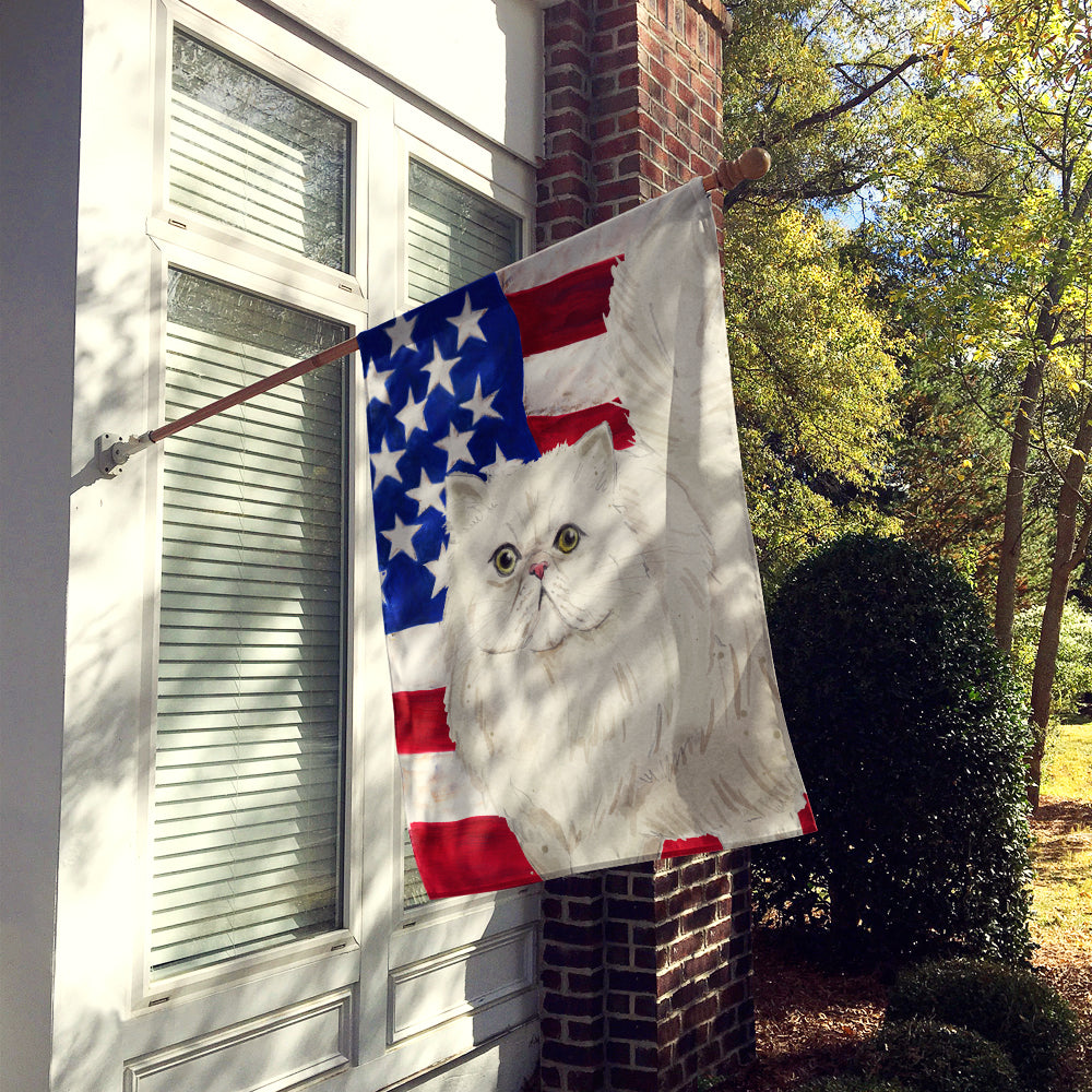 Persian American Flag House Flag 28x40 Porch Sleeve Pole Decorative Outside Yard Banner Artwork Wall Hanging, Polyester