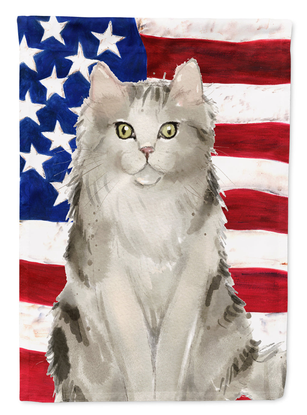 Ragamuffin American Flag House Flag 28x40 Porch Sleeve Pole Decorative Outside Yard Banner Artwork Wall Hanging, Polyester