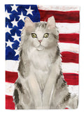 Ragamuffin American Flag House Flag 28x40 Porch Sleeve Pole Decorative Outside Yard Banner Artwork Wall Hanging, Polyester