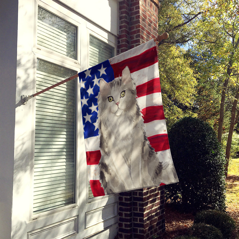 Ragamuffin American Flag House Flag 28x40 Porch Sleeve Pole Decorative Outside Yard Banner Artwork Wall Hanging, Polyester