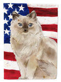 Ragdoll American Flag House Flag 28x40 Porch Sleeve Pole Decorative Outside Yard Banner Artwork Wall Hanging, Polyester