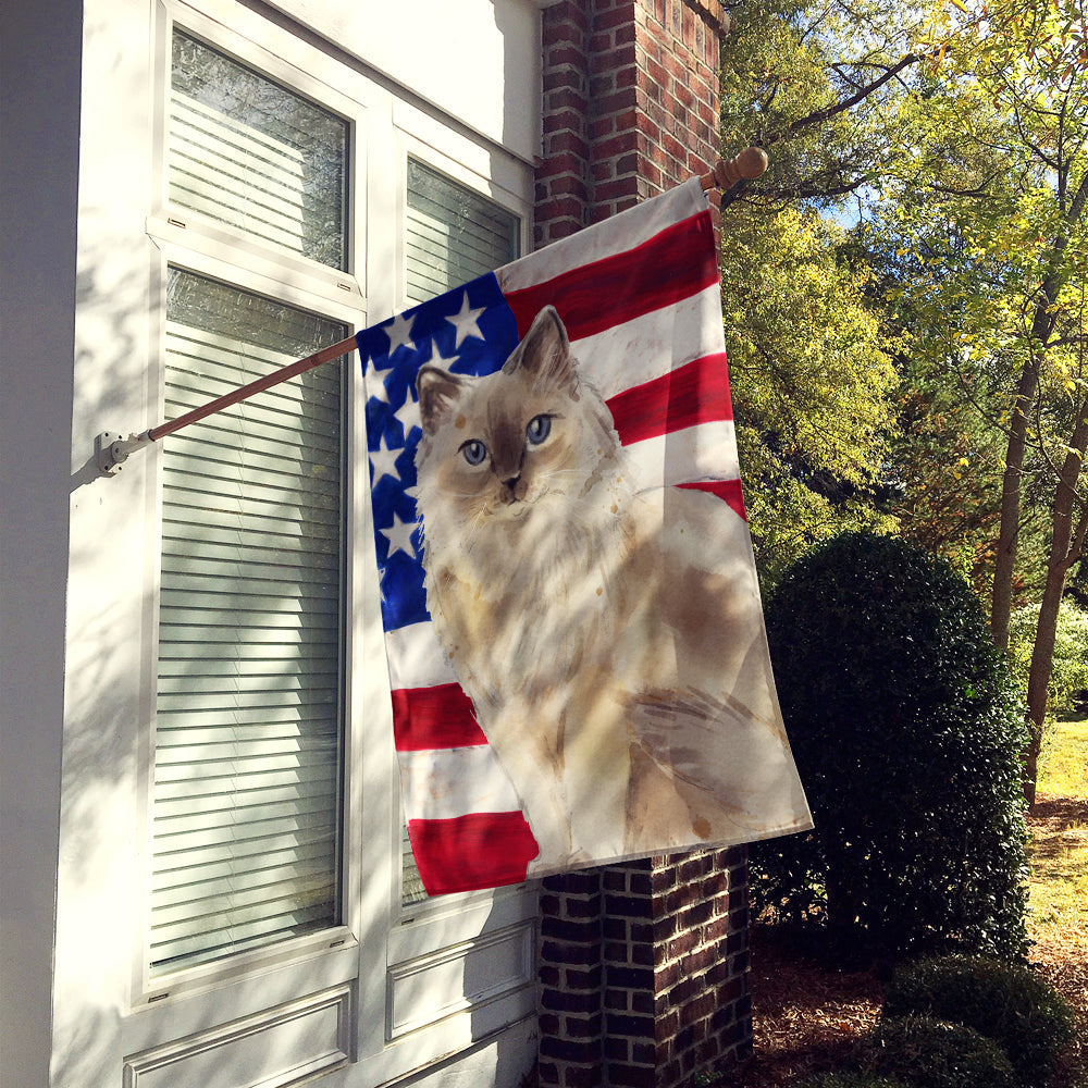 Ragdoll American Flag House Flag 28x40 Porch Sleeve Pole Decorative Outside Yard Banner Artwork Wall Hanging, Polyester