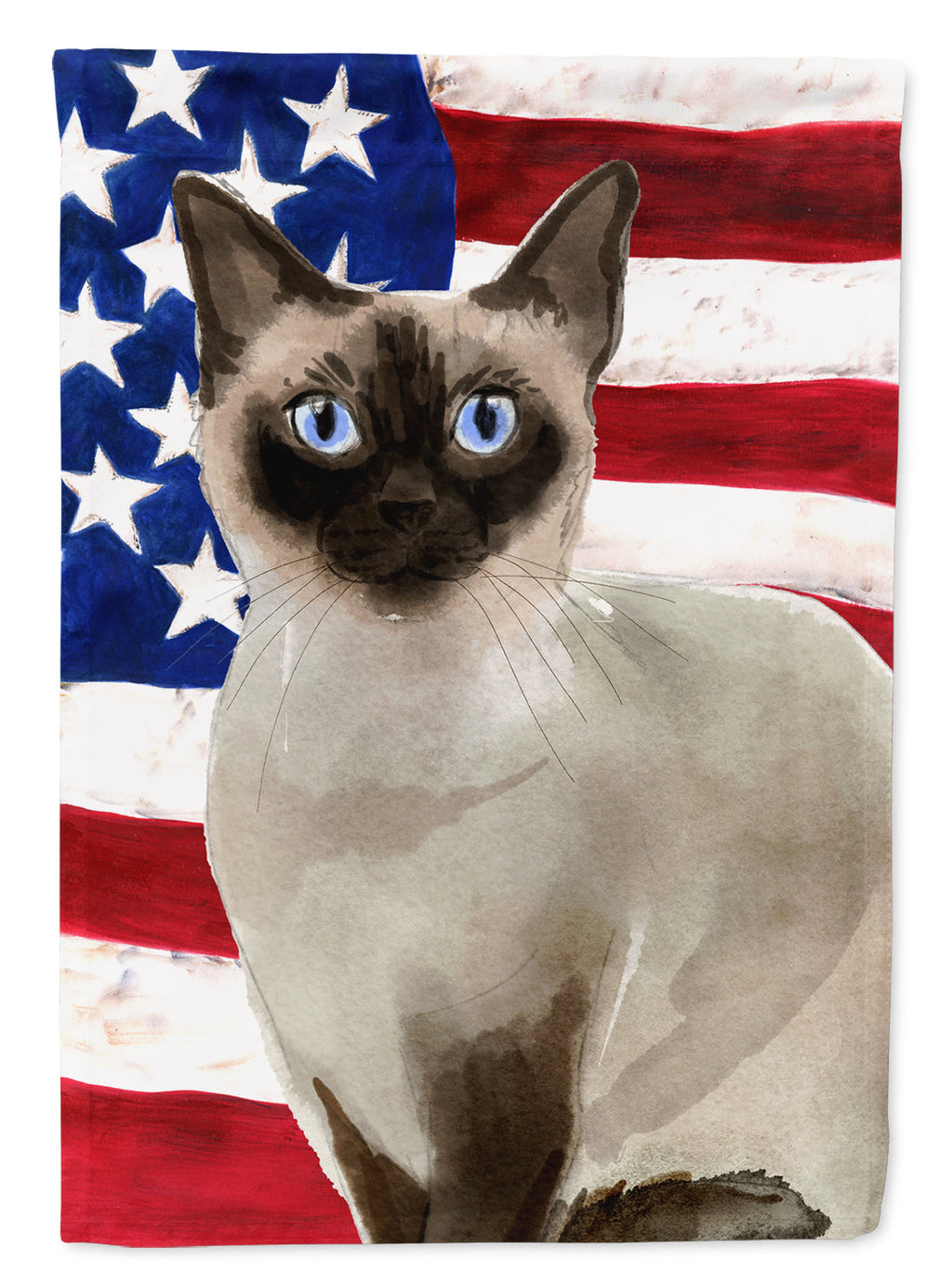 Siamese American Flag House Flag 28x40 Porch Sleeve Pole Decorative Outside Yard Banner Artwork Wall Hanging, Polyester