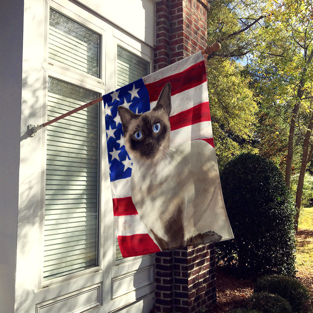 Siamese American Flag House Flag 28x40 Porch Sleeve Pole Decorative Outside Yard Banner Artwork Wall Hanging, Polyester
