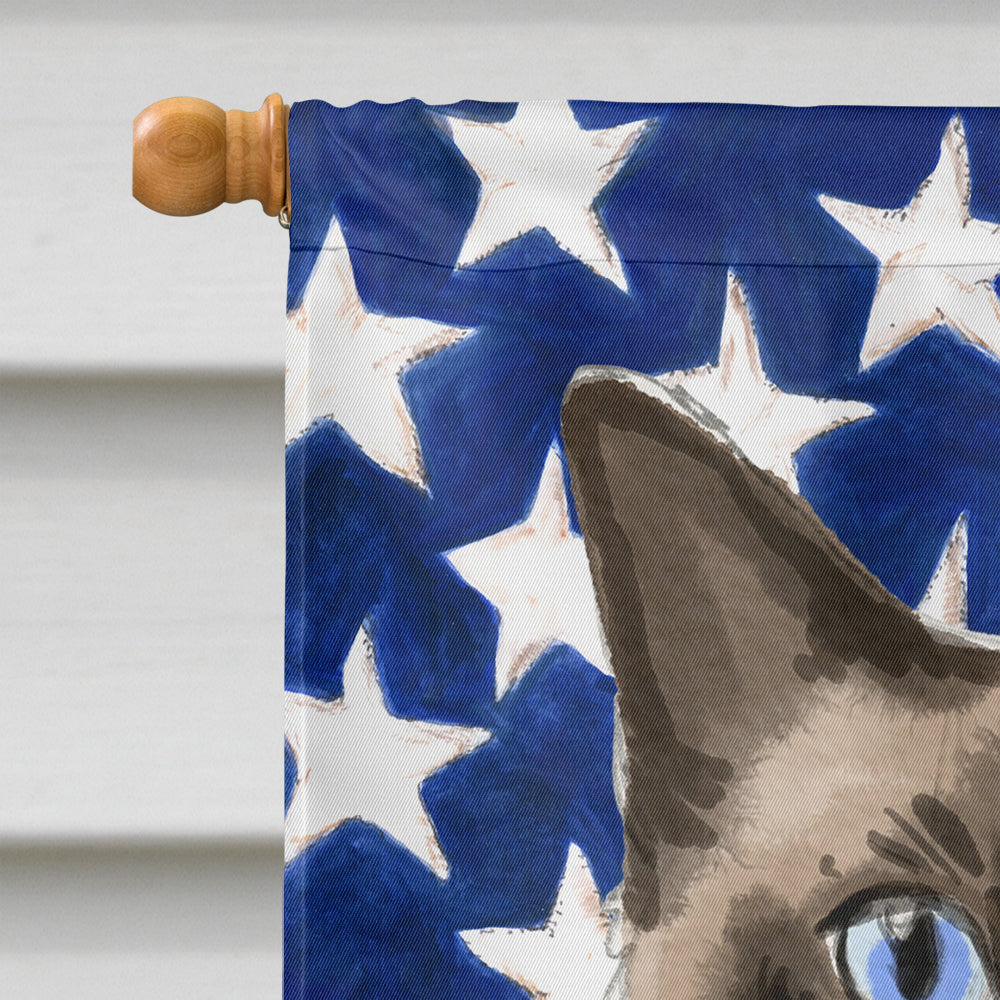 Siamese American Flag House Flag 28x40 Porch Sleeve Pole Decorative Outside Yard Banner Artwork Wall Hanging, Polyester