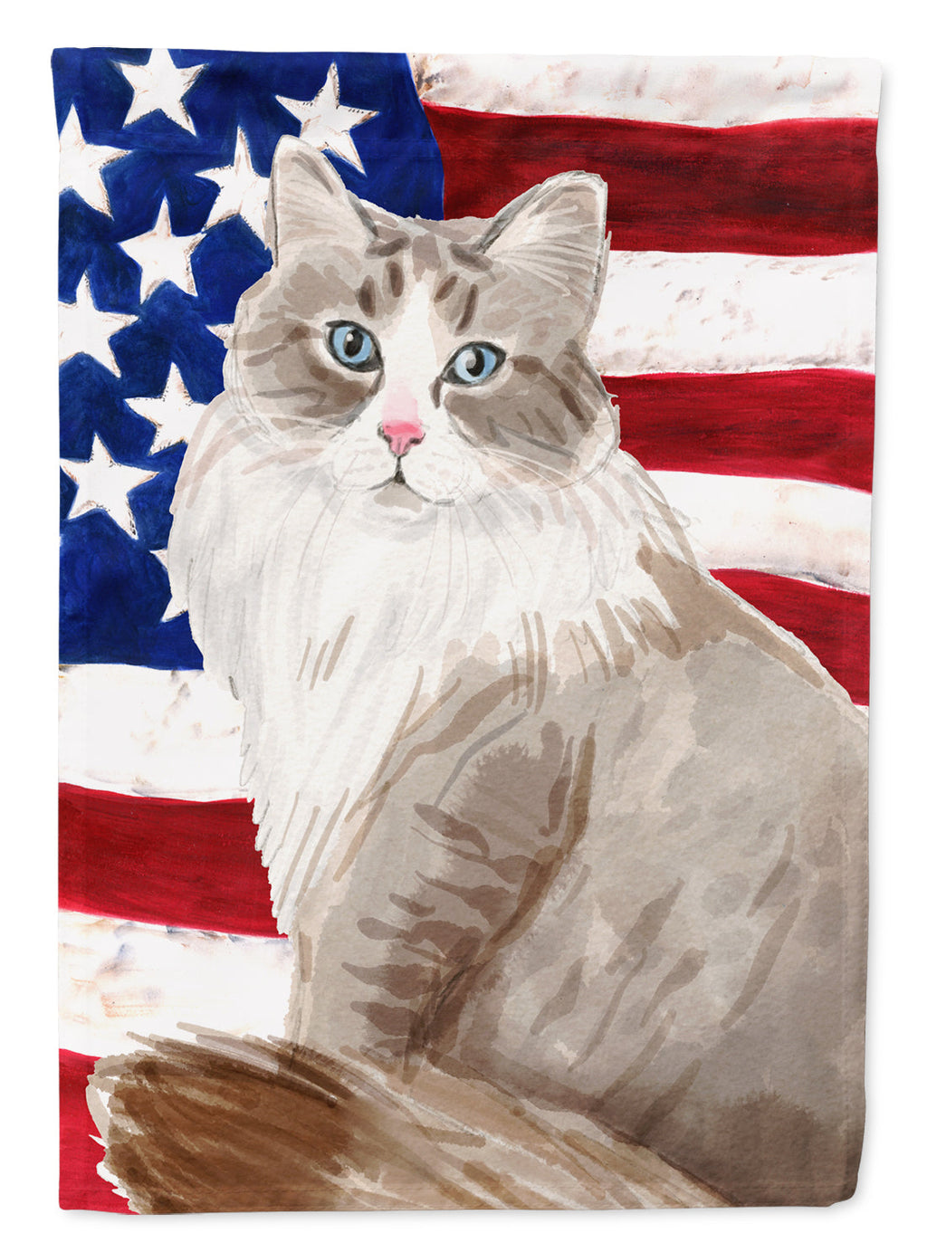 Siberian American Flag House Flag 28x40 Porch Sleeve Pole Decorative Outside Yard Banner Artwork Wall Hanging, Polyester