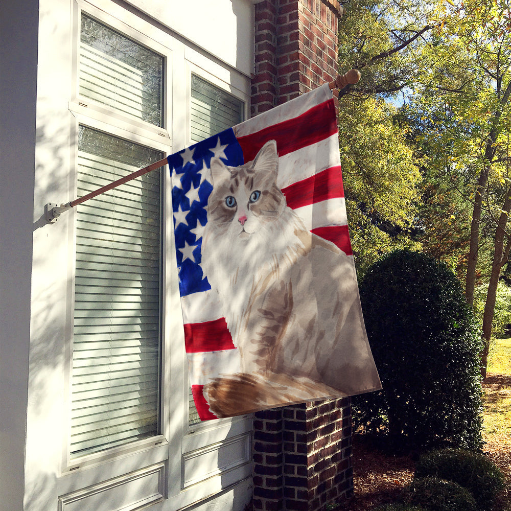 Siberian American Flag House Flag 28x40 Porch Sleeve Pole Decorative Outside Yard Banner Artwork Wall Hanging, Polyester