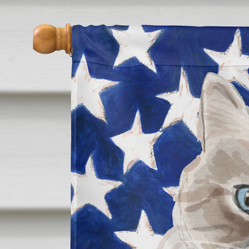 Siberian American Flag House Flag 28x40 Porch Sleeve Pole Decorative Outside Yard Banner Artwork Wall Hanging, Polyester
