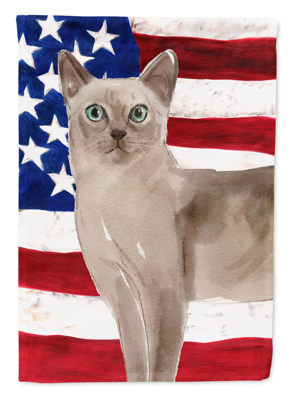 Tonkinese American Flag House Flag 28x40 Porch Sleeve Pole Decorative Outside Yard Banner Artwork Wall Hanging, Polyester