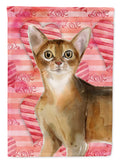 Abyssinian Cat Love House Flag 28x40 Porch Sleeve Pole Decorative Outside Yard Banner Artwork Wall Hanging, Polyester