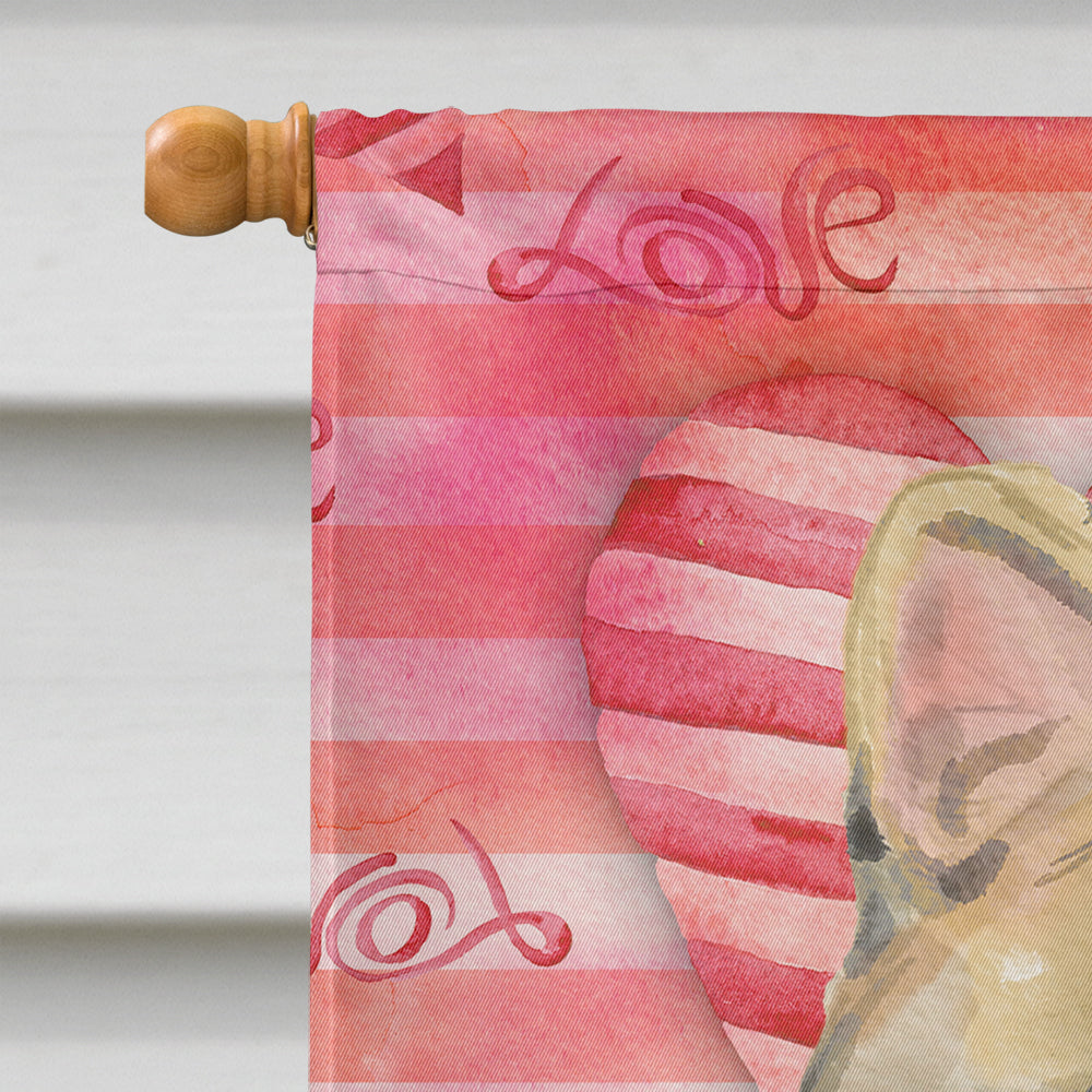American Shorthair Brown Tabby Cat Love House Flag 28x40 Porch Sleeve Pole Decorative Outside Yard Banner Artwork Wall Hanging, Polyester