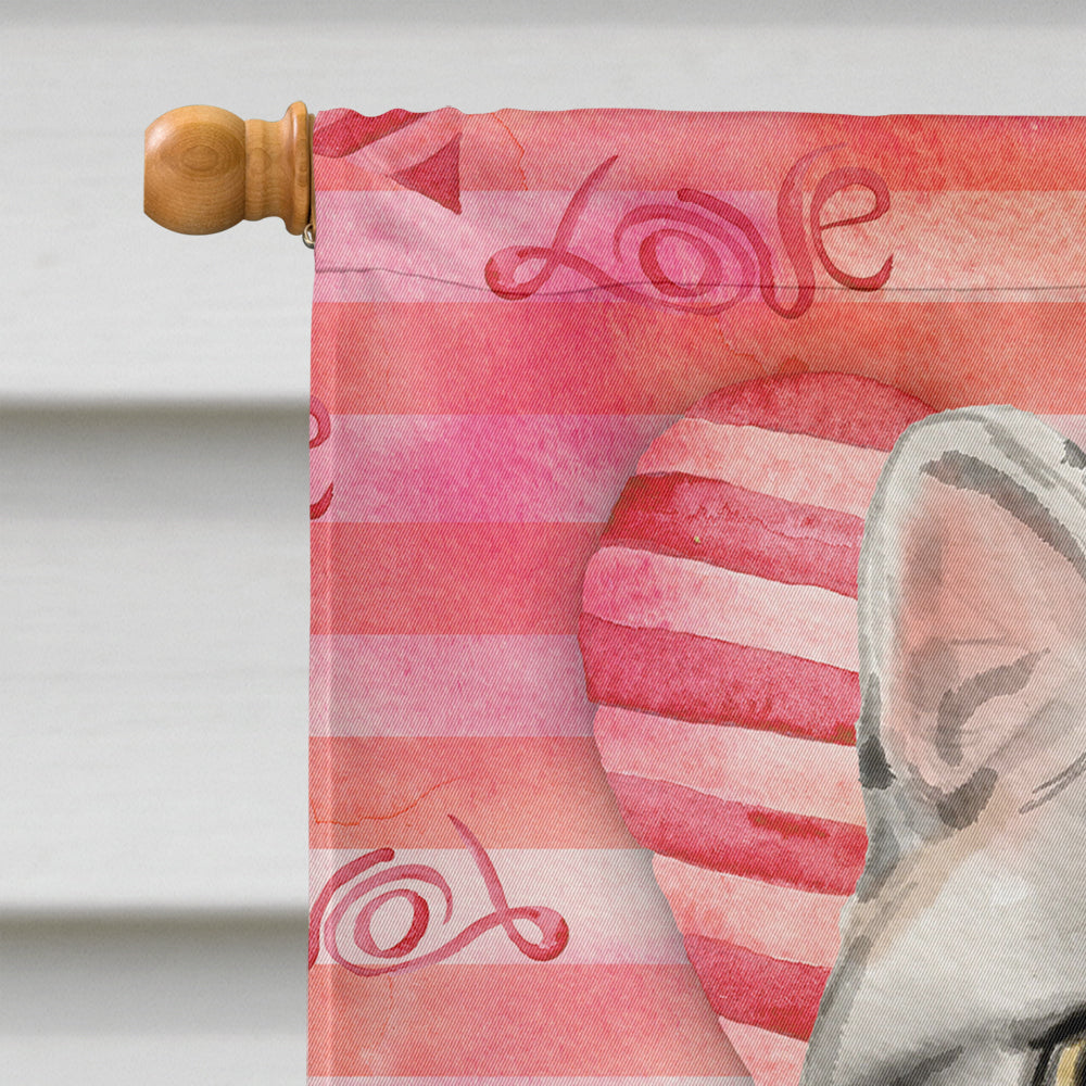 American Shorthair Cat Love House Flag 28x40 Porch Sleeve Pole Decorative Outside Yard Banner Artwork Wall Hanging, Polyester