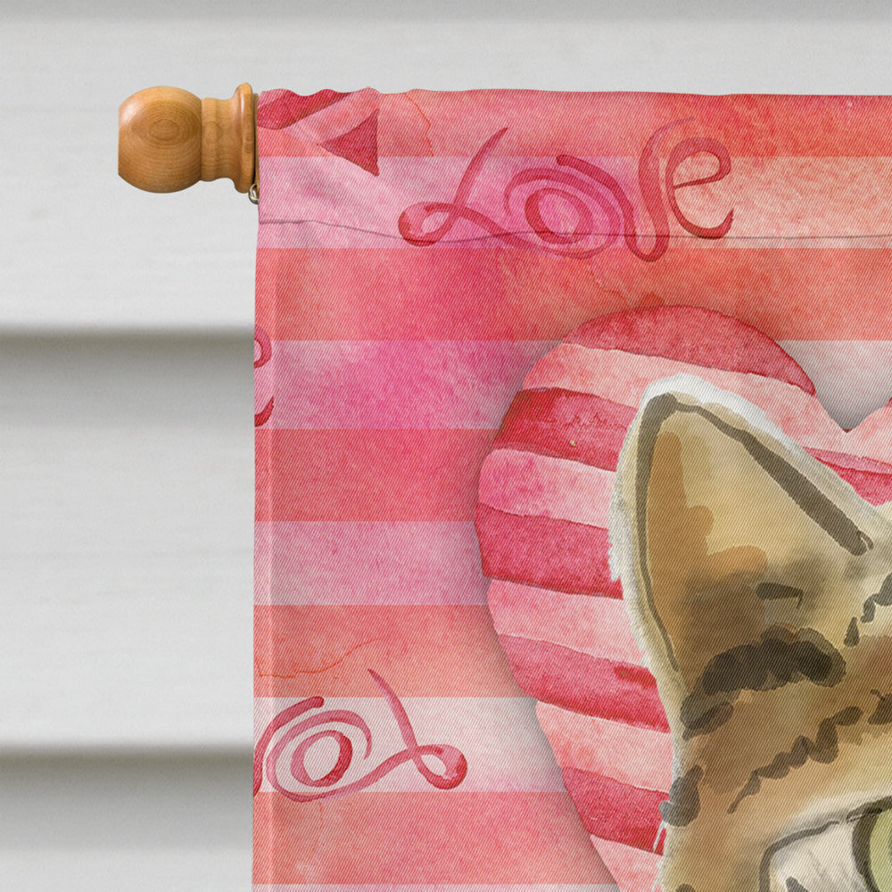 Bengal Cat Love House Flag 28x40 Porch Sleeve Pole Decorative Outside Yard Banner Artwork Wall Hanging, Polyester