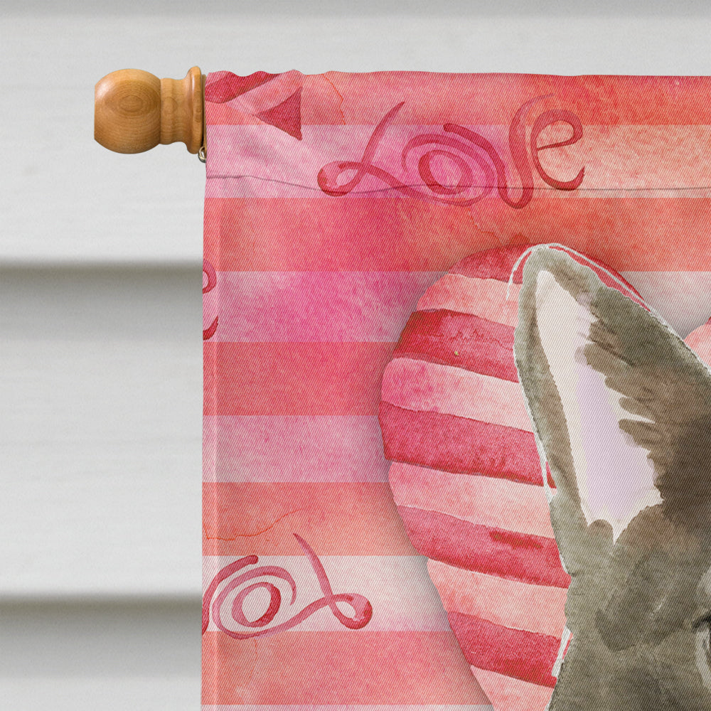 Bombay Cat Love House Flag 28x40 Porch Sleeve Pole Decorative Outside Yard Banner Artwork Wall Hanging, Polyester