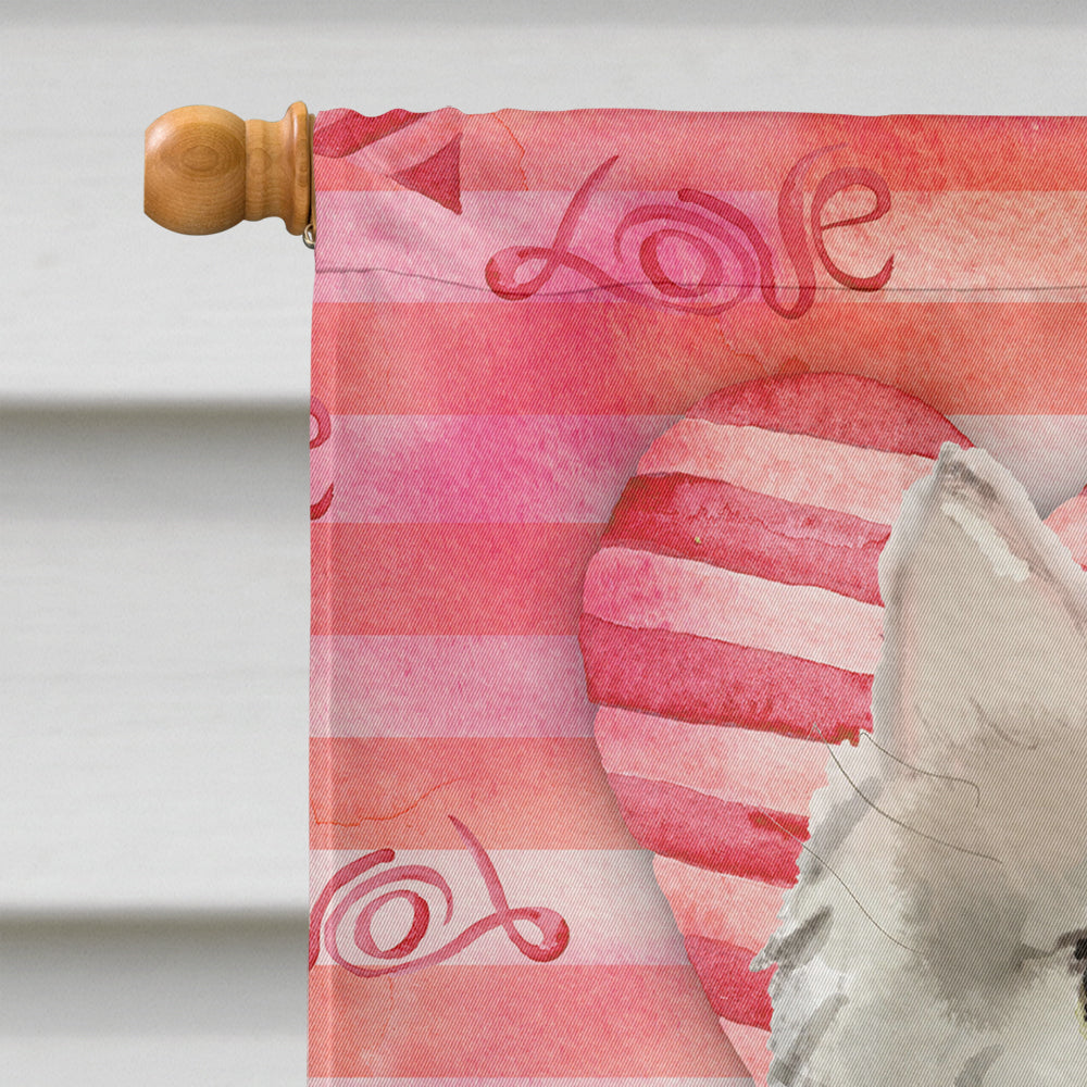 Ragamuffin Cat Love House Flag 28x40 Porch Sleeve Pole Decorative Outside Yard Banner Artwork Wall Hanging, Polyester