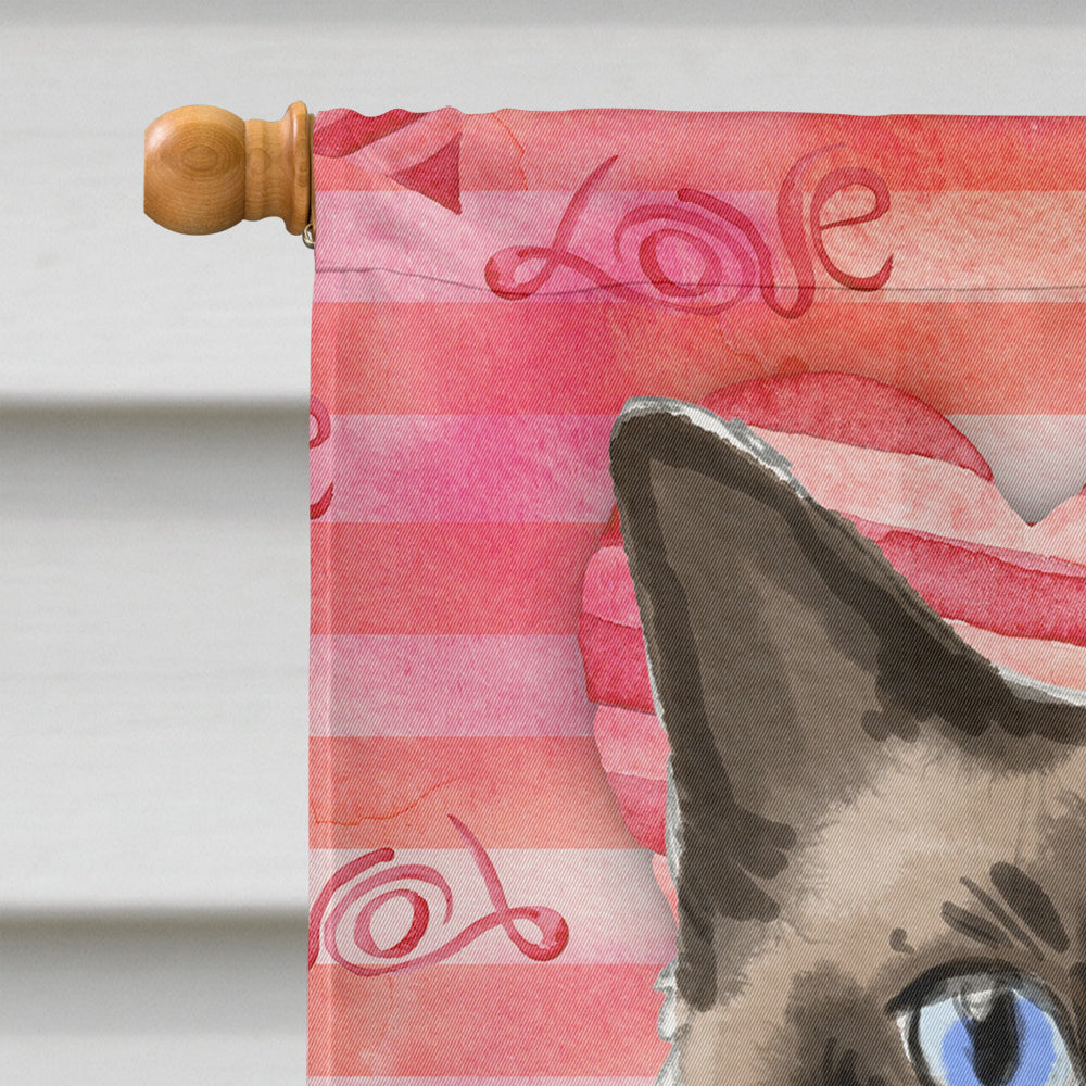 Siamese Cat Love House Flag 28x40 Porch Sleeve Pole Decorative Outside Yard Banner Artwork Wall Hanging, Polyester