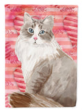 Siberian Cat Love House Flag 28x40 Porch Sleeve Pole Decorative Outside Yard Banner Artwork Wall Hanging, Polyester