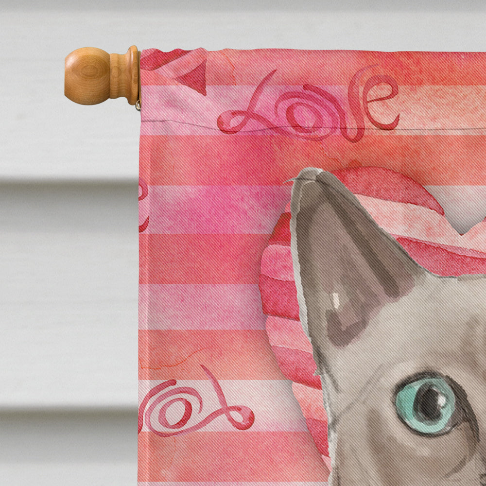 Tonkinese Cat Love House Flag 28x40 Porch Sleeve Pole Decorative Outside Yard Banner Artwork Wall Hanging, Polyester