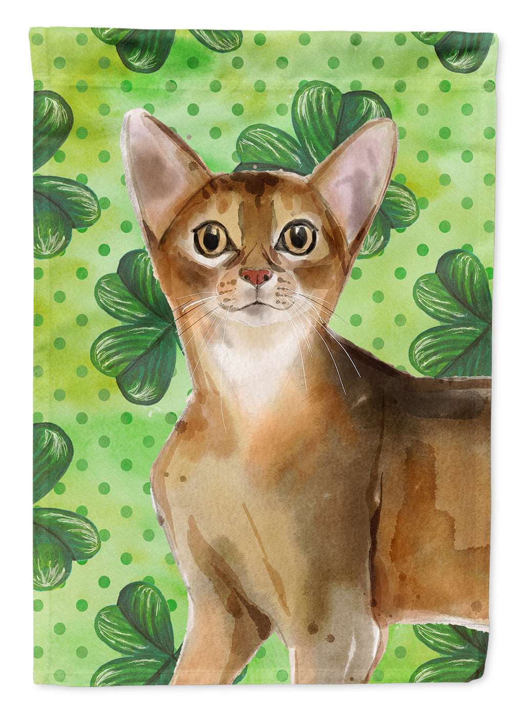 Abyssinian Shamrock House Flag 28x40 Porch Sleeve Pole Decorative Outside Yard Banner Artwork Wall Hanging, Polyester