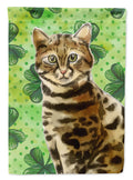 Bengal Shamrock House Flag 28x40 Porch Sleeve Pole Decorative Outside Yard Banner Artwork Wall Hanging, Polyester