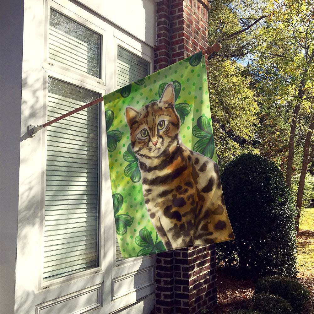 Bengal Shamrock House Flag 28x40 Porch Sleeve Pole Decorative Outside Yard Banner Artwork Wall Hanging, Polyester