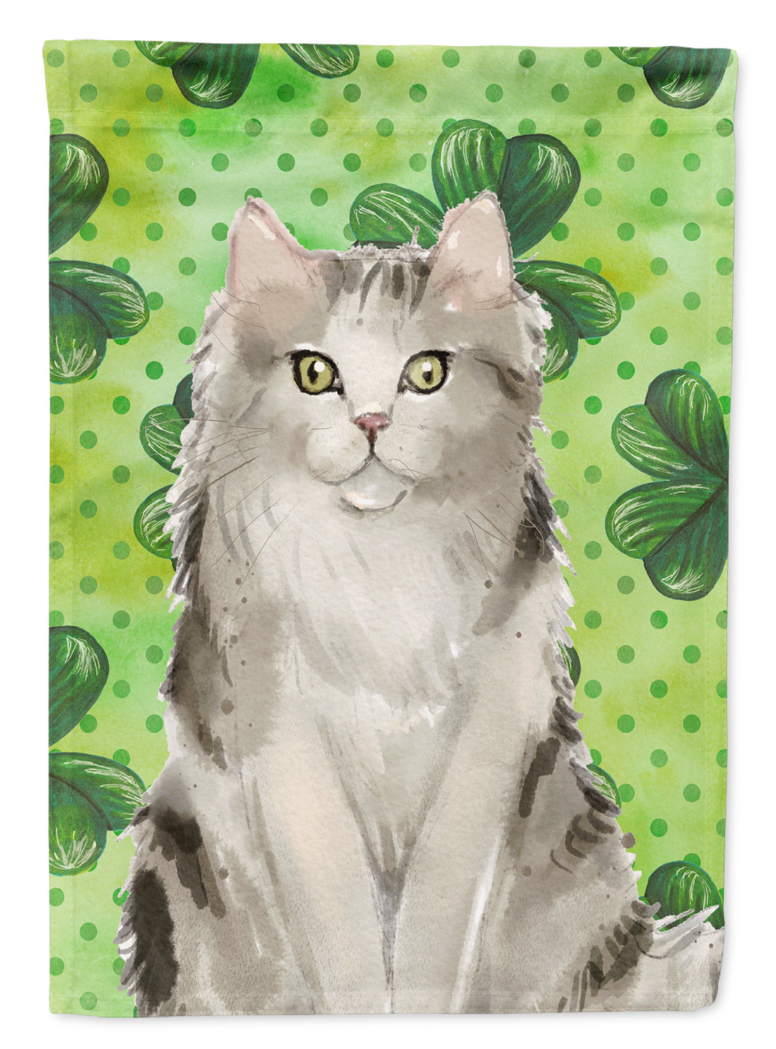 Ragamuffin Shamrock House Flag 28x40 Porch Sleeve Pole Decorative Outside Yard Banner Artwork Wall Hanging, Polyester