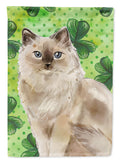 Ragdoll Shamrock House Flag 28x40 Porch Sleeve Pole Decorative Outside Yard Banner Artwork Wall Hanging, Polyester