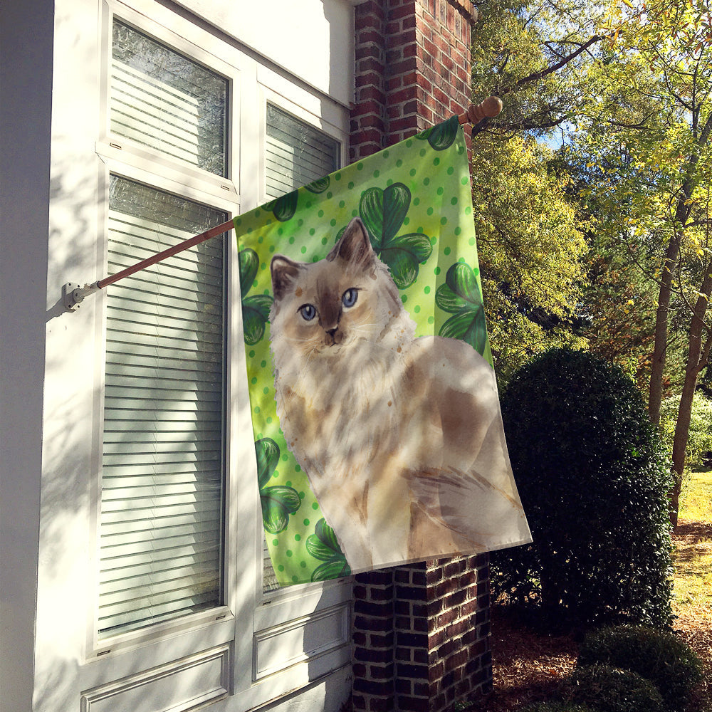 Ragdoll Shamrock House Flag 28x40 Porch Sleeve Pole Decorative Outside Yard Banner Artwork Wall Hanging, Polyester
