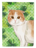 Scottish Fold Shamrock House Flag 28x40 Porch Sleeve Pole Decorative Outside Yard Banner Artwork Wall Hanging, Polyester