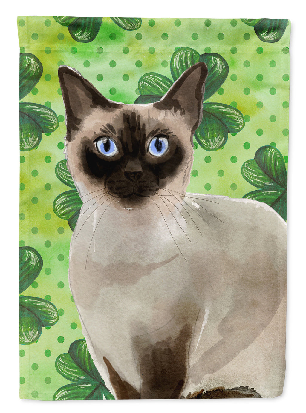 Siamese Shamrock House Flag 28x40 Porch Sleeve Pole Decorative Outside Yard Banner Artwork Wall Hanging, Polyester