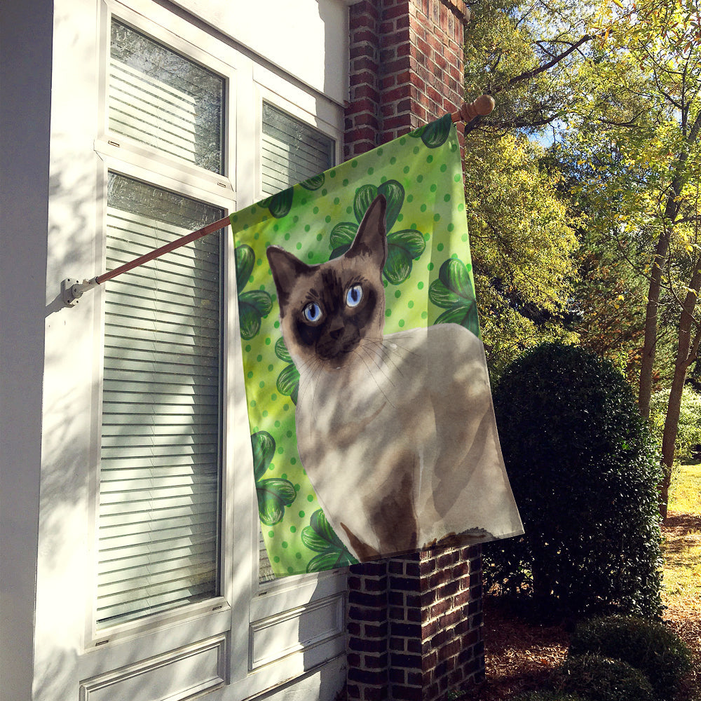 Siamese Shamrock House Flag 28x40 Porch Sleeve Pole Decorative Outside Yard Banner Artwork Wall Hanging, Polyester